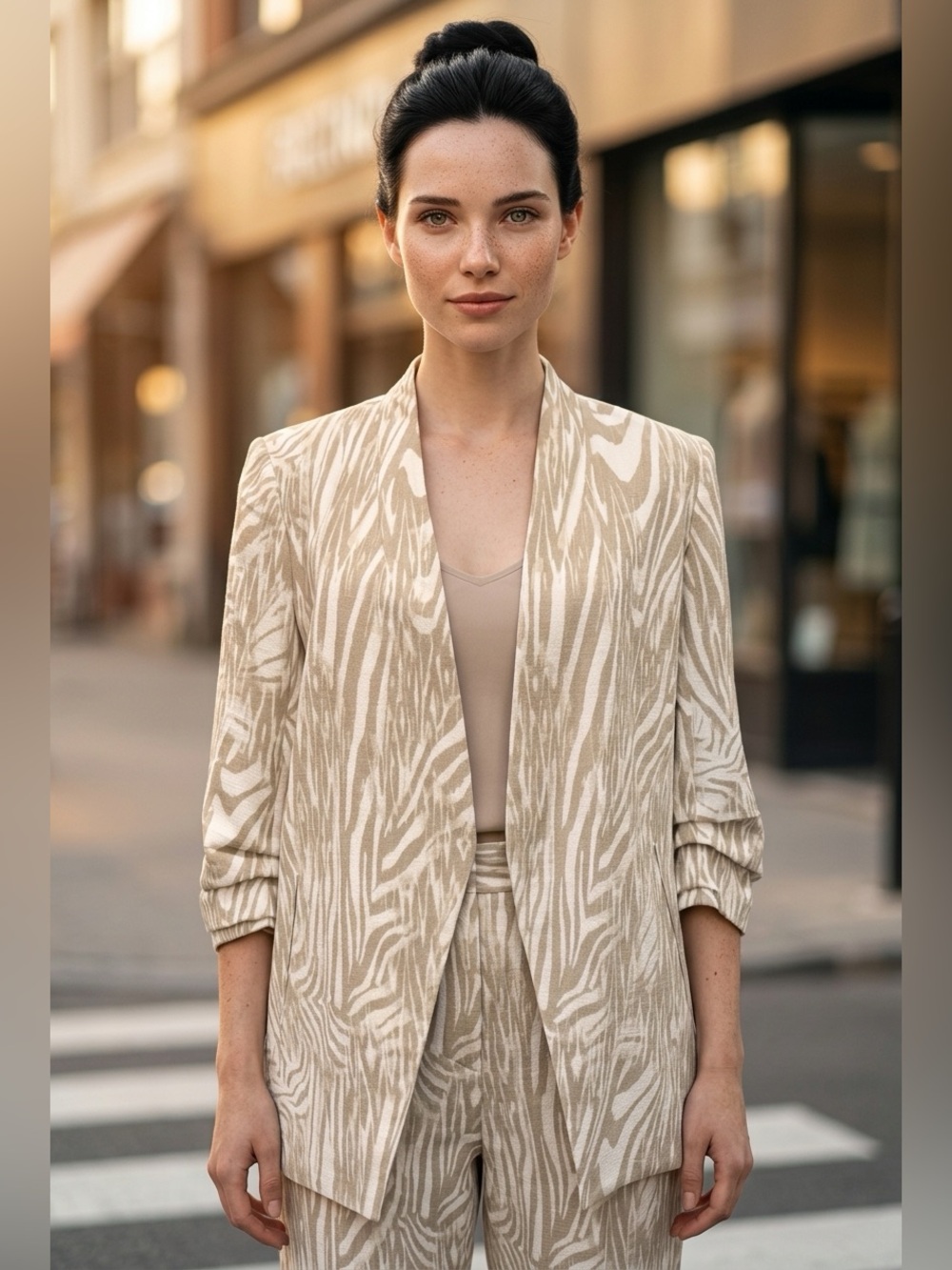The Limited The Lexi Zebra-Print Blazer - Size 12